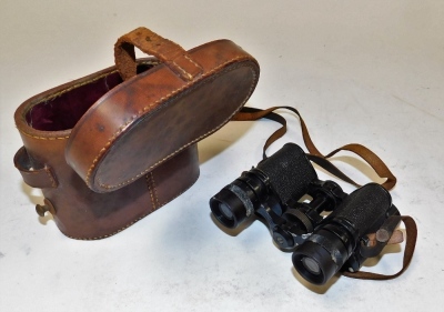 A set of Deltrex Minim binoculars, 6x24 in small brown leather carry case. - 2