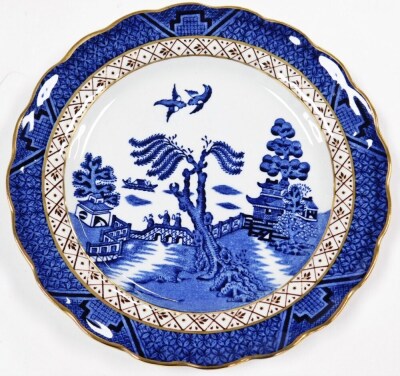 A group of Booths Real Old Willow pattern part dinner wares, to include cake plate, gravy boat and stand, ladles, bowls, jugs, dinner plates, etc. (3 trays and a quantity) - 2