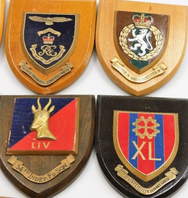 A group of Royal Engineers and other military plaques, to include the Army League Corps, Perth, Army Personnel Selection Centre, Construction Forth Armoured Division Engineers, Army training Regiment and others. (2 trays) - 2