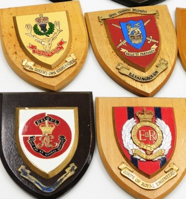 A group of Royal Engineers and other military plaques, to include the Army League Corps, Perth, Army Personnel Selection Centre, Construction Forth Armoured Division Engineers, Army training Regiment and others. (2 trays) - 4