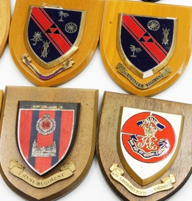 A group of Royal Engineers and other military plaques, to include the Army League Corps, Perth, Army Personnel Selection Centre, Construction Forth Armoured Division Engineers, Army training Regiment and others. (2 trays) - 5