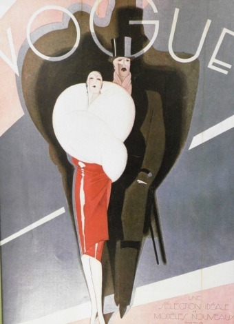 A Vogue advertising print poster, in a modern painted frame, 118cm x 82cm.