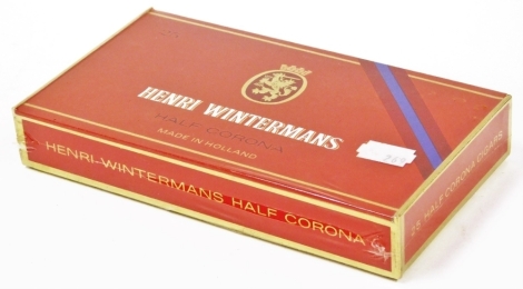 A box of Henri Wintermans half corona cigars, box of twenty with outer plastic wrap.