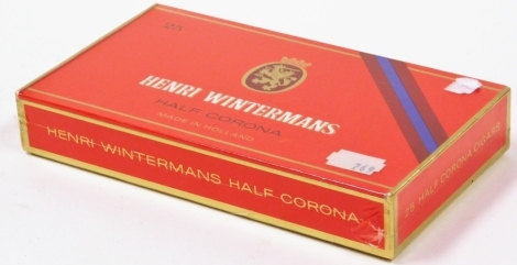 A box of Henri Wintermans half corona cigars, box of twenty with outer plastic wrap.