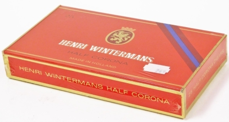 A box of Henri Wintermans half corona cigars, box of twenty with outer plastic wrap.