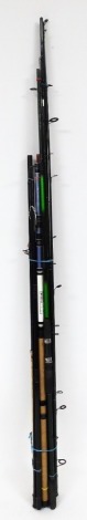 A group of fishing tackle, to include seven various fly fishing rods, to include Match Thirteen and others.