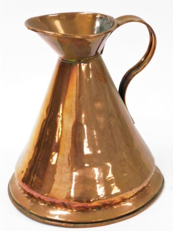 A Victorian copper flagon, 29cm high.