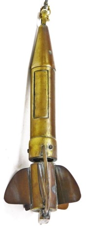 A marine brass sailing treffail log spinner, 40cm long.