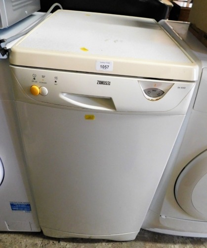 A Zanussi slim line dishwasher.