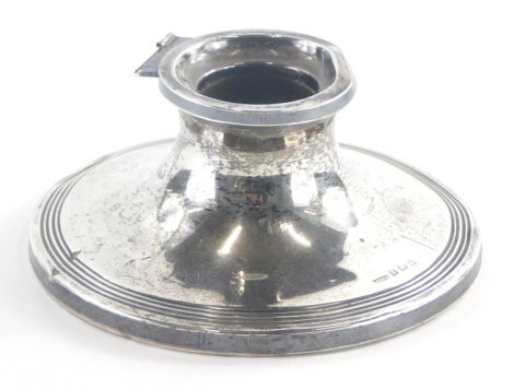 A George V silver capstan inkwell, with loaded base, Birmingham 1916. (AF)