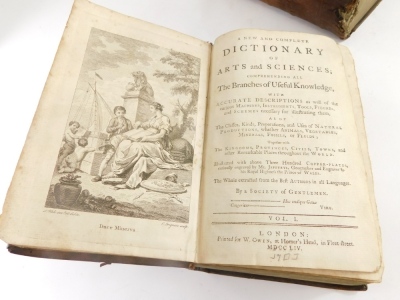 The New and Complete Dictionary of Arts and Sciences, volumes 1-4, printed by W. Owen, at Homer's Head, Fleet Street, London, 1755, leather bound, (AF, 4). - 2