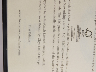 Rowling, (J K) Harry Potter and The Order of The Phoenix, first edition hardback, published by Bloomsbury, ISBN number 0747551006, and Harry Potter and The Deathly Hallows, hardback first edition, published by Bloomsbury ISBN number 9780747591054. (2) - 2