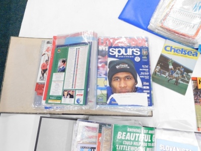 A collection of Chelsea football programmes predominantly from the 1970's, 80's, etc., to include Chelsea season 1974-75, Chelsea Football League Division Two Oldham Athletic 10th January, Chelsea v Carlisle August 28th, Chelsea v Fulham 8th April 1977, e - 4