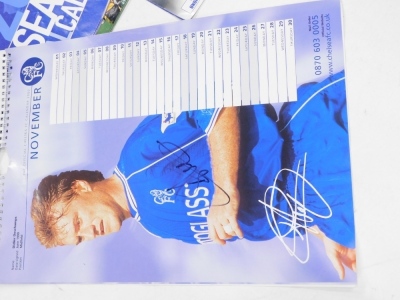 A collection of Chelsea Football Club related items, to include 2001, 2000, 2002 calendars, Carling Cup Final 2008 programme, Munich Final 2012 programme, Sunday Pictorial Aston Villa v Chelsea match day programme, 20th May 2000, signed to the front by Di - 4