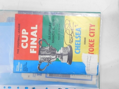 A collection of Chelsea Football Club football programmes, for Home and Away predominantly from the 1960's and 70's, to include Arsenal v Chelsea, 4th September 1965, Chelsea v Leeds United, 6th November 1965, Chelsea v Manchester United, 5th November 196 - 6