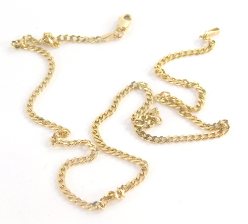 A 9ct gold belcher link chain, 40cm long, 4.1g all in.