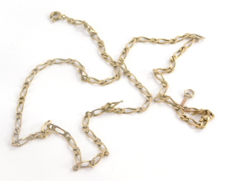 A Byzantine link neck chain, approx. 56cm long overall, yellow metal stamped 375, 6.8g all in.