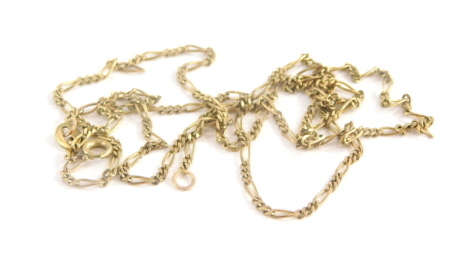 A 9ct gold Byzantine link neck chain, 60cm long, 4g all in.