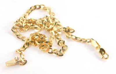 A belcher link chain, yellow metal stamped 9ct Italy, 46cm long, 8.5g.