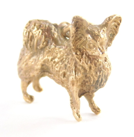 A 9ct gold dog charm, 2cm high, 8g.