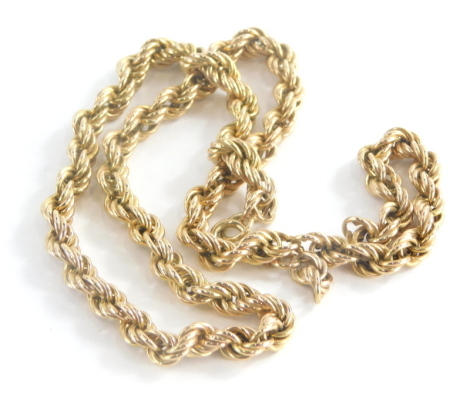 A 9ct gold rope twist neck chain, and various loose links, the chain 44cm long, 11.2g all in. (AF)