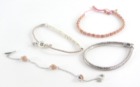 Four various bracelets, each in Links of London bags, of varying design. (3)