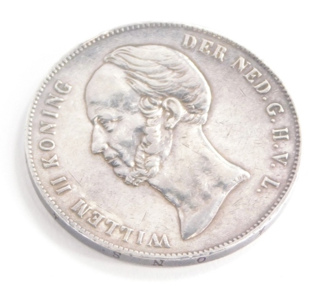 A 1847 two and a half gilder coin from William II.