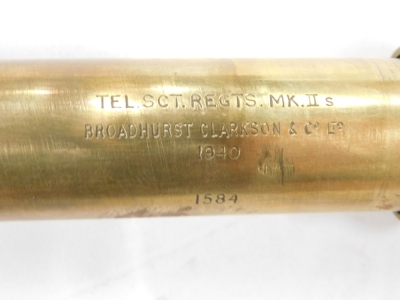 A Broadhurst Clarkson and Co Limited four drawer brass and leather telescope, stamped Tel. Scc. Rgts. Mk. 2s, dated 1940, numbered 1584, and a carrying case. - 3