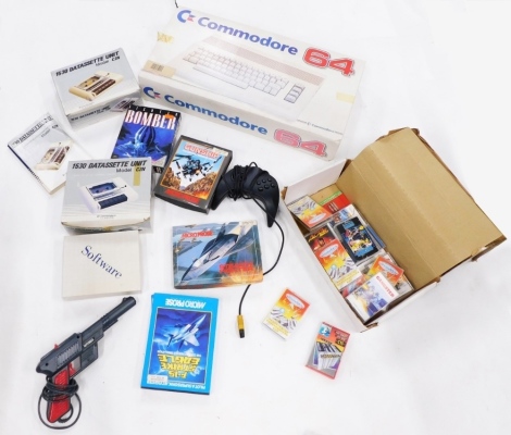 A Commodore 64 personal computer, with various accessories, to include cassette unit, games, etc.