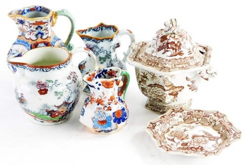 A collection of 19thC and later Mason's ironstone, to include jugs, a small tureen and cover, etc.