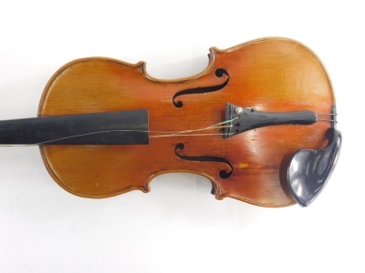 A violin, stamped Stradivarius to the two piece back, length of back 36cm. - 2