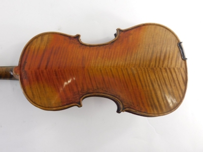 A violin, stamped Stradivarius to the two piece back, length of back 36cm. - 4