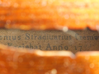 A violin, stamped Stradivarius to the two piece back, length of back 36cm. - 5