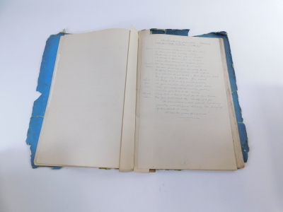 A Victorian script Cinderella by W S Lee, dated 1887, produced as a script for the children's pantomime in six scenes, begun December 12th 1887, finished December 16th 1887. - 2