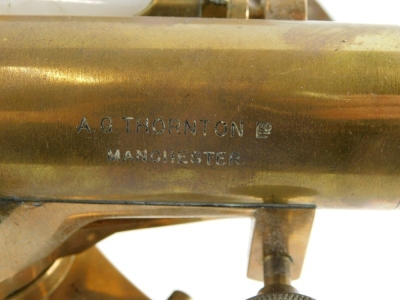 An A C Thornton Limited of Manchester brass theodolite, in teak case. - 3