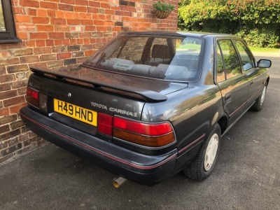 A 1991 Toyota Carina Windsor XL, registration H49 HND, 1.6 litre, petrol, four door saloon, 98,842 recorded miles, MOT to 30th September 2022. To be sold upon instructions from the Executors of Mrs Freda Young (Dec'd) who owned the car since 2013. - 19