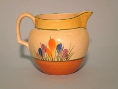 A Clarice Cliff "Bizarre Crocus" pattern jug