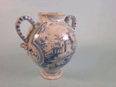 A late 19thC/early 20thC Italian two handled vase