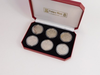 A Pobjoy Mint QEII Bicentenary of Trafalgar silver crown set, with six silver crowns, boxed. - 2