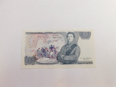 A Bank of England £5 note, Page, number A523 527492, 1973. - 2