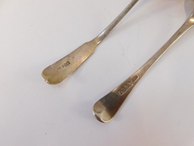 A George II Scottish silver cream ladle, Andrew Wilkie, Edinburgh 1814, together with a Victorian silver dessert spoon, James McKay, Edinburgh 1848, 1½oz. - 4