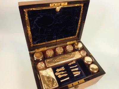 A mid Victorian rosewood dressing case