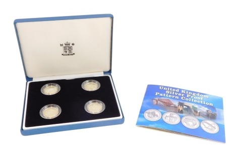 A Royal Mint United Kingdom silver proof pattern collection, of the bridges, cased, booklet.