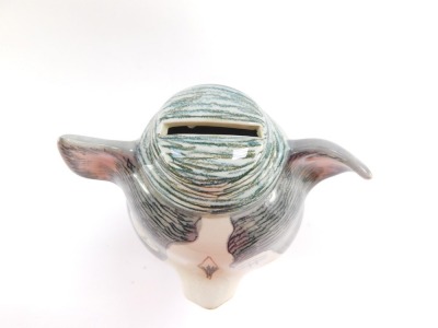 A Beswick pottery money bank figure, shaped as a pig, with bow tie, waistcoat, numbered to underside 1760, 22cm high. - 3