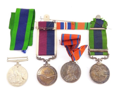 A group of WWII and earlier RAF medals, to Flight Sergeant L G Middleton 357916 RAF, comprising George V India General Service Medal with North West Frontier 1930-31 clasp, 1939-45 War Medal, Defence Medal lacking, and George VI Long Service and Good Con