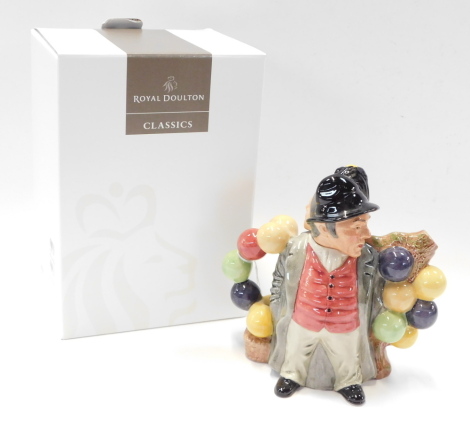 A Royal Doulton Collectors Club balloon man/balloon women novelty teapot, boxed, 20cm high.