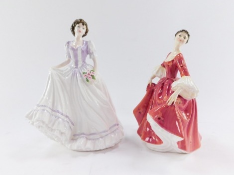 Two Royal Doulton figures, comprising Susan HN4098, 21cm high, and Stephanie HN2811, 19cm high, both boxed.