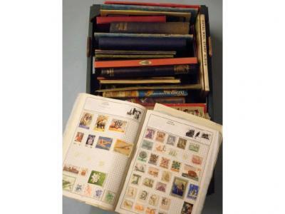 A collection of postage stamps - contents of numerous albums