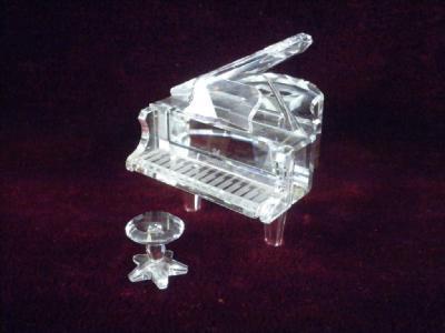 A Swarovski Silver Crystal grand piano and piano stool