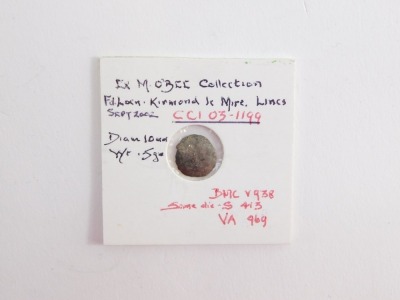 A Celtic half unit, Corieltauvi, c20-10BC, obverse blank, reverse horse "VED" above, CORT below, x Mo'Bee collection. - 2